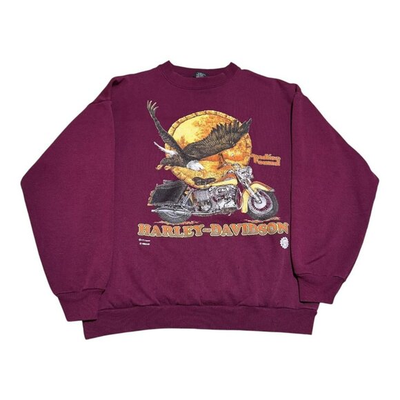Vintage 1995 Harley Davidson Eagle Motorcycle Crewneck Sweatshirt Adult Large - Picture 1 of 7